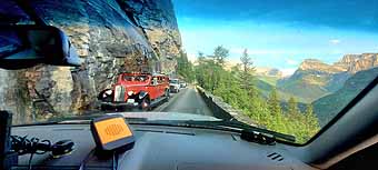 Going to the Sun Road Red Jammer